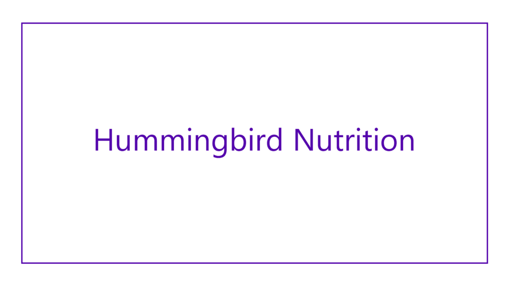 hummingbird-nutrition